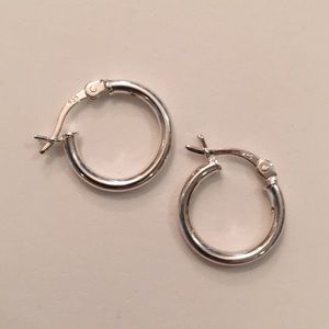 Small silver hoop earrings